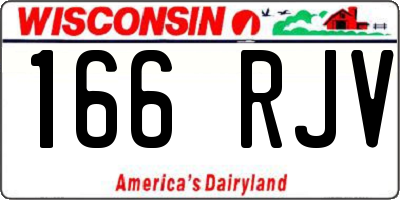 WI license plate 166RJV