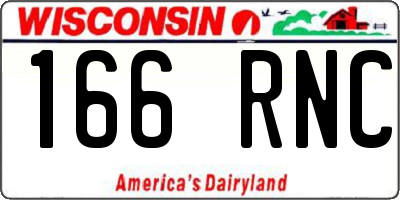 WI license plate 166RNC