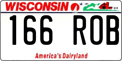 WI license plate 166ROB