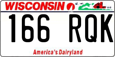 WI license plate 166RQK