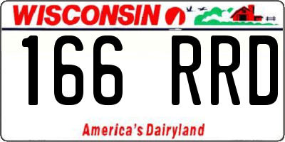 WI license plate 166RRD