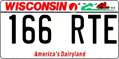 WI license plate 166RTE