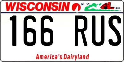 WI license plate 166RUS