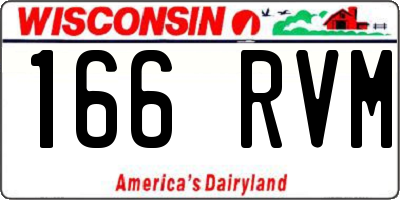 WI license plate 166RVM