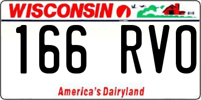 WI license plate 166RVO