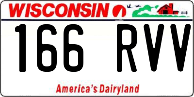 WI license plate 166RVV