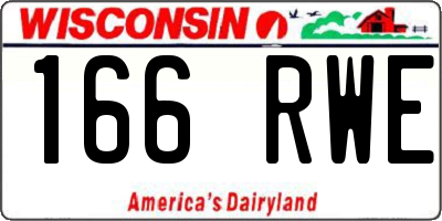 WI license plate 166RWE