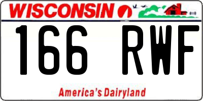 WI license plate 166RWF