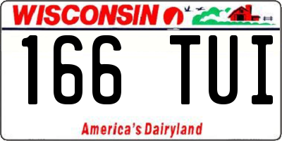 WI license plate 166TUI