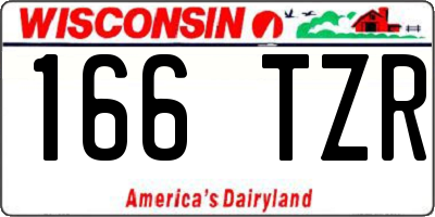 WI license plate 166TZR