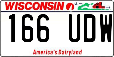 WI license plate 166UDW