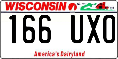 WI license plate 166UXO