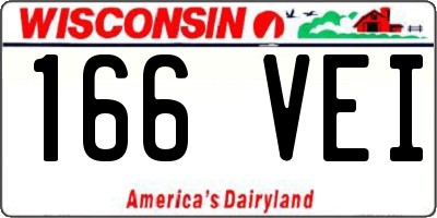 WI license plate 166VEI