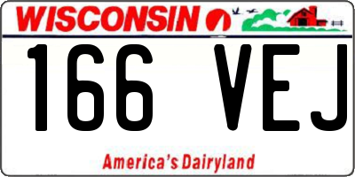 WI license plate 166VEJ