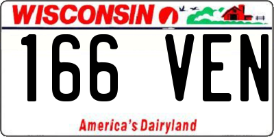 WI license plate 166VEN