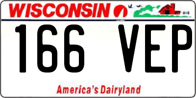 WI license plate 166VEP