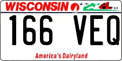 WI license plate 166VEQ