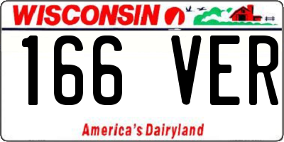 WI license plate 166VER