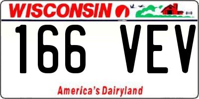 WI license plate 166VEV