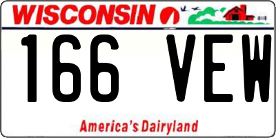 WI license plate 166VEW