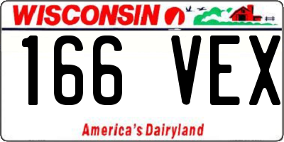 WI license plate 166VEX
