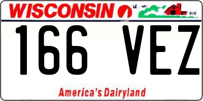 WI license plate 166VEZ