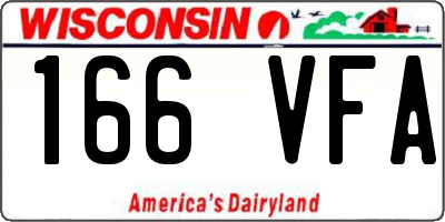 WI license plate 166VFA