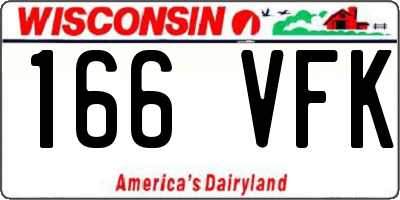 WI license plate 166VFK
