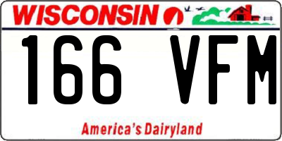 WI license plate 166VFM