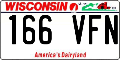WI license plate 166VFN