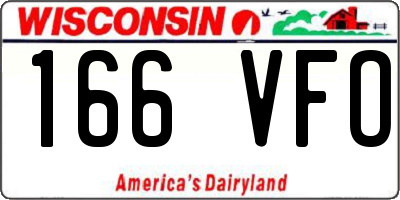 WI license plate 166VFO