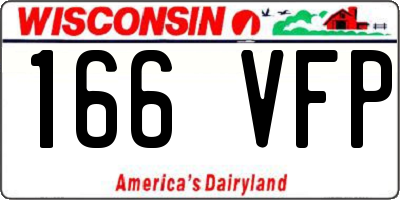WI license plate 166VFP