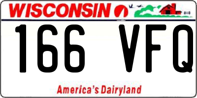 WI license plate 166VFQ