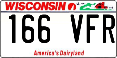 WI license plate 166VFR
