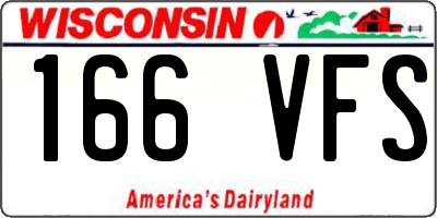 WI license plate 166VFS