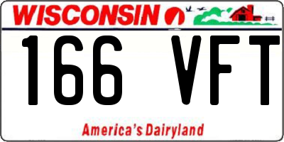 WI license plate 166VFT