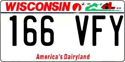 WI license plate 166VFY