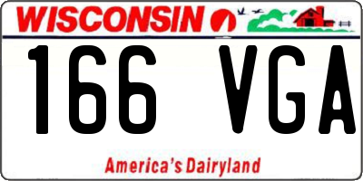 WI license plate 166VGA
