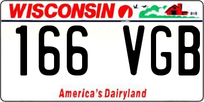 WI license plate 166VGB