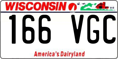 WI license plate 166VGC