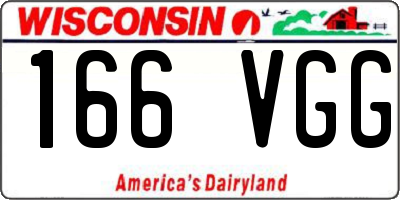 WI license plate 166VGG