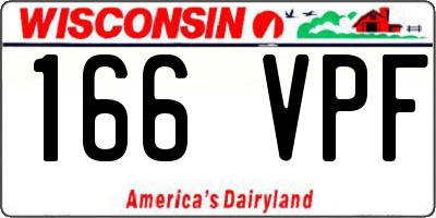 WI license plate 166VPF