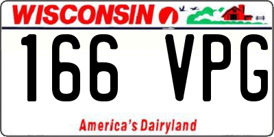 WI license plate 166VPG