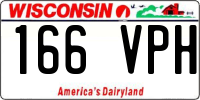 WI license plate 166VPH