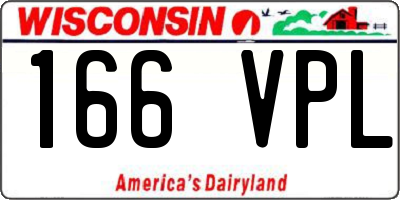 WI license plate 166VPL