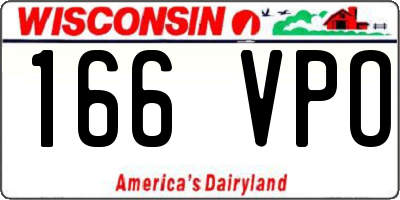 WI license plate 166VPO