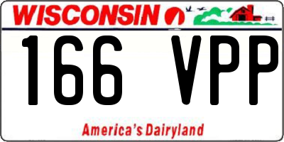 WI license plate 166VPP