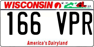 WI license plate 166VPR