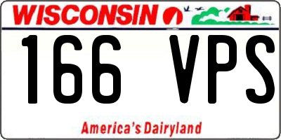 WI license plate 166VPS