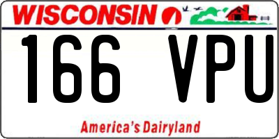 WI license plate 166VPU